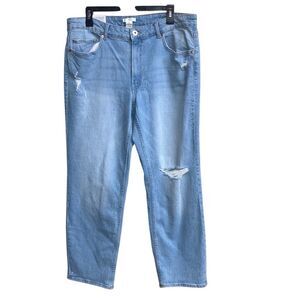 459. H&M comfort stretch light wash distressed jeans size 16 NWT